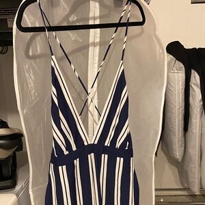 The Jerset Diaries Palace Navy/White Jumpsuit L